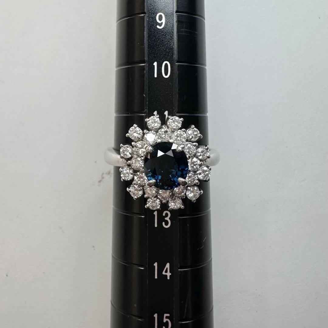 【美品】PT900 サファイア ダイヤモンドリング 1.66ct