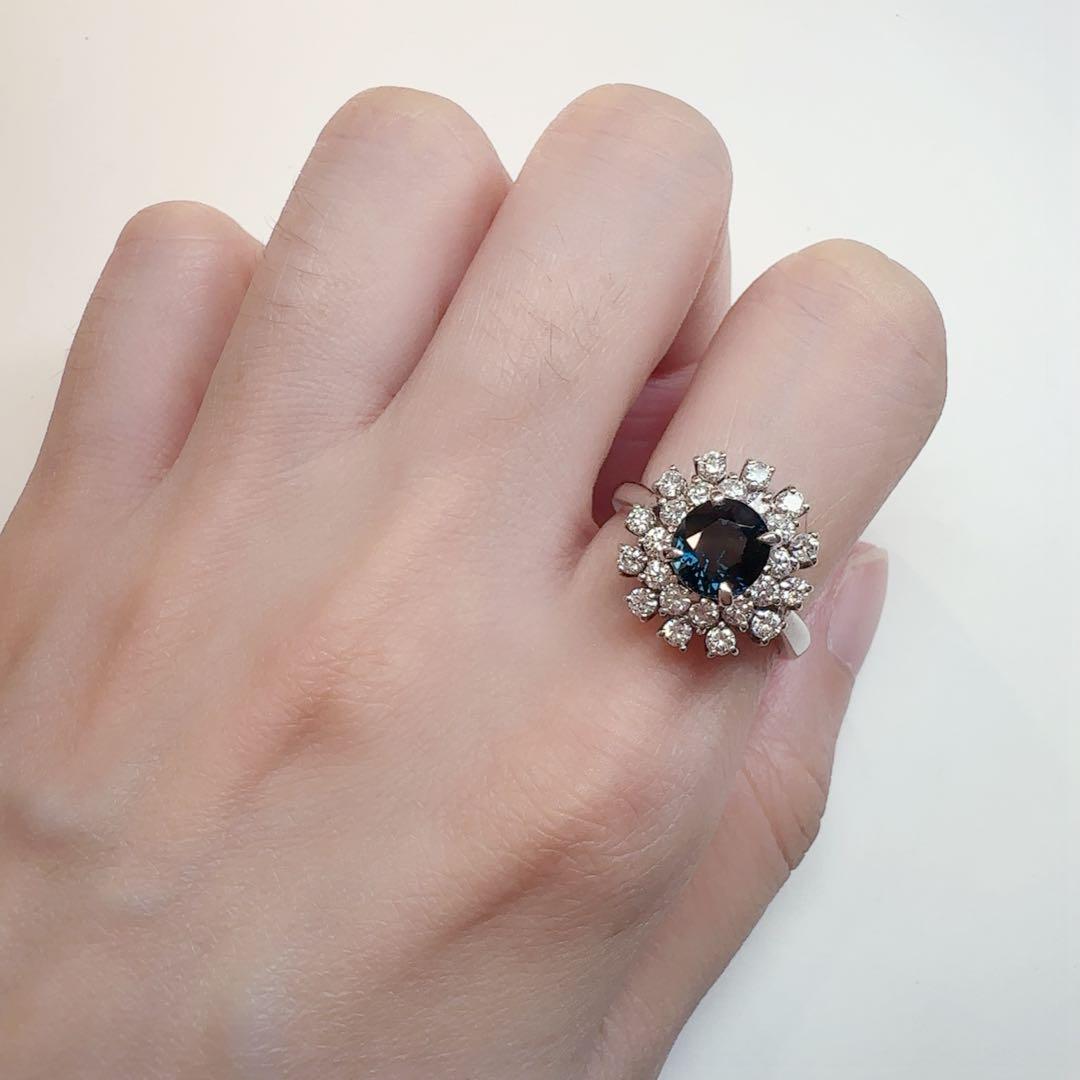 【美品】PT900 サファイア ダイヤモンドリング 1.66ct