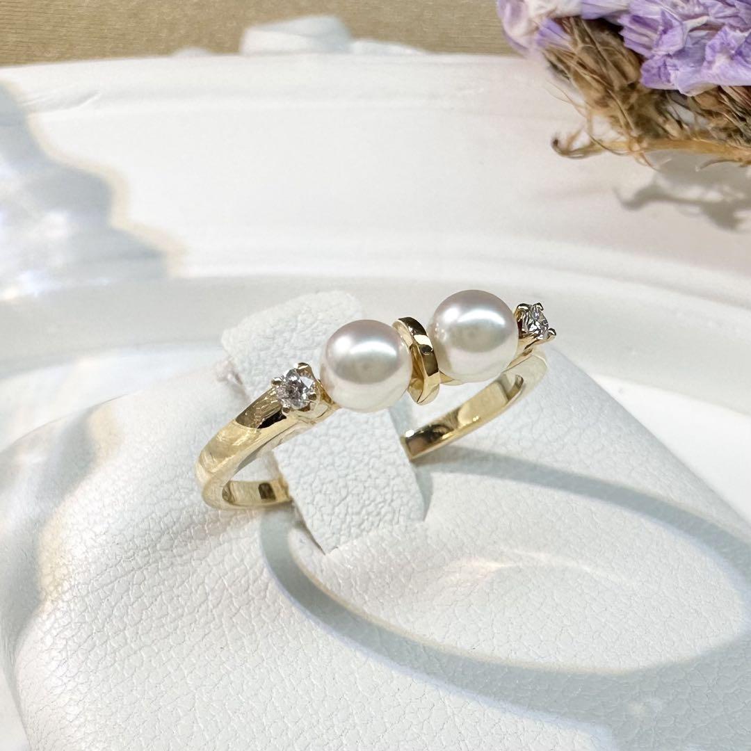 【御本木】MIKIMOTO K18 アコヤ真珠 3.8mm リング