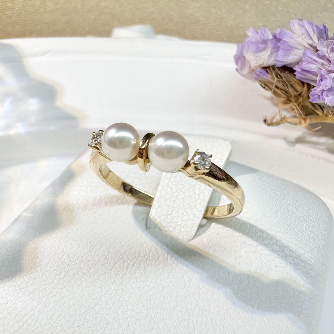 【御本木】MIKIMOTO K18 アコヤ真珠 3.8mm リング