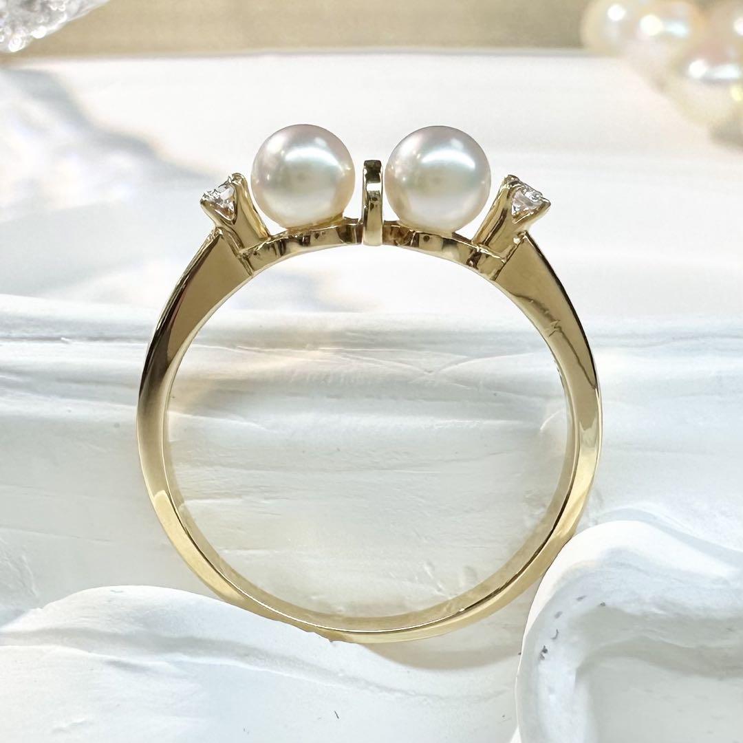 【御本木】MIKIMOTO K18 アコヤ真珠 3.8mm リング