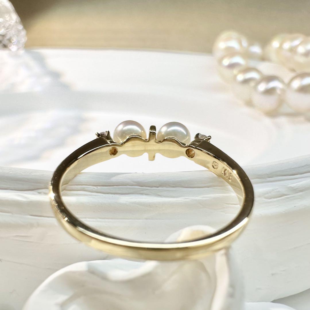 【御本木】MIKIMOTO K18 アコヤ真珠 3.8mm リング