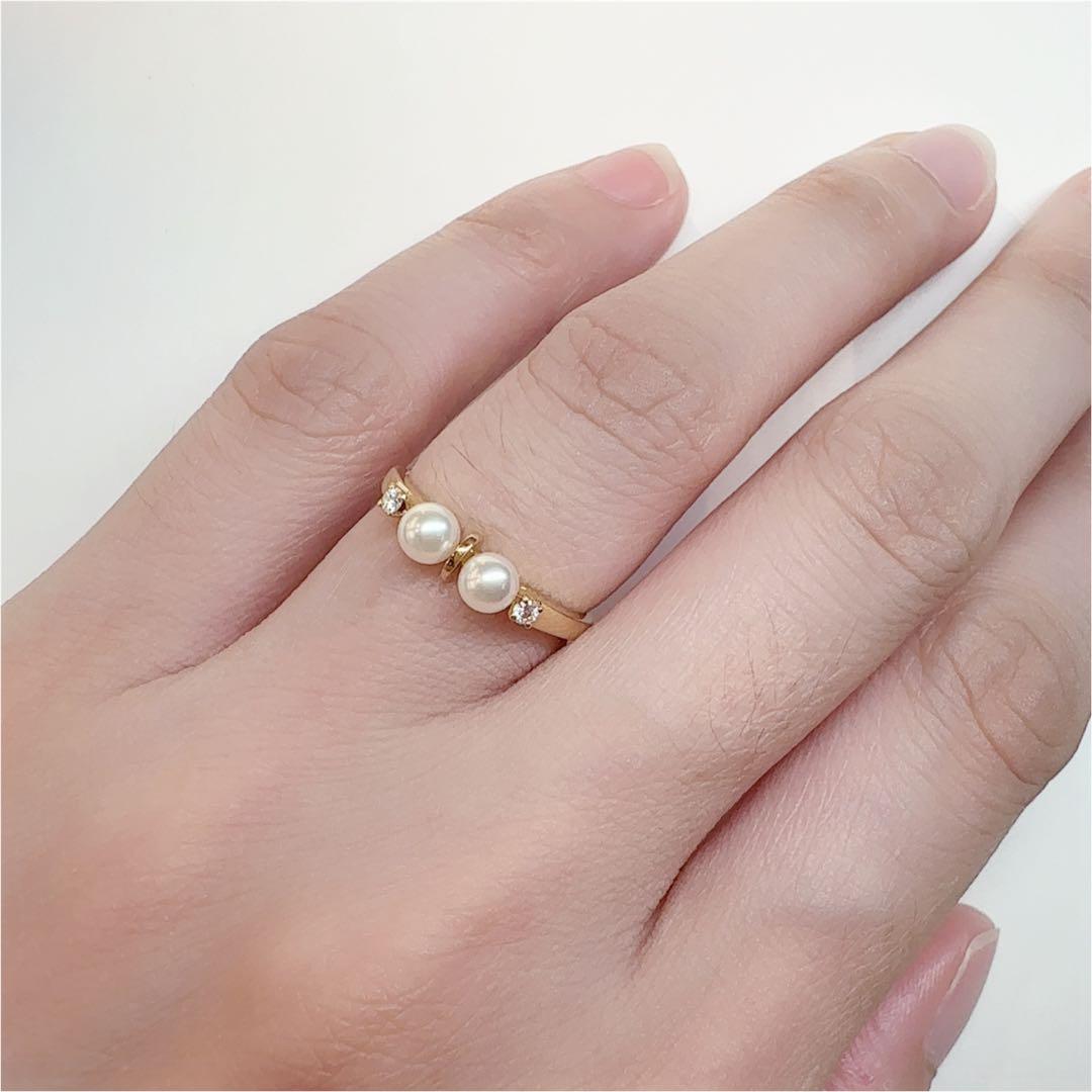 【御本木】MIKIMOTO K18 アコヤ真珠 3.8mm リング