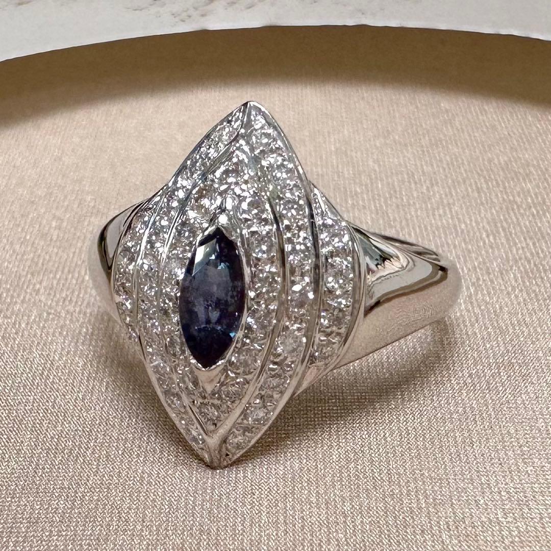 PT900 アレキサンドライト ダイヤモンド リング 0.35ct 希少石