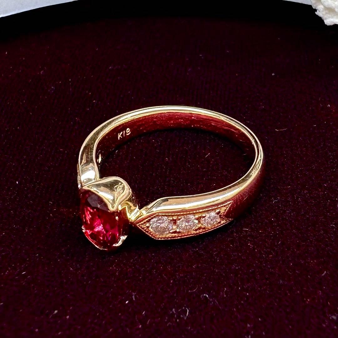 【K18】スピネル 0.85ct リング