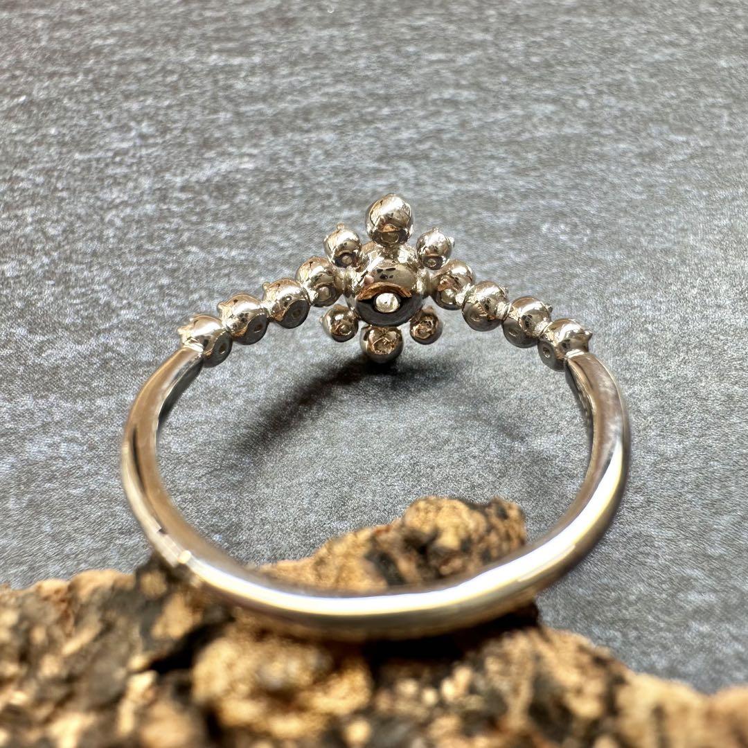 【新品】PT900 ダイヤモンドリング 0.109ct 雪