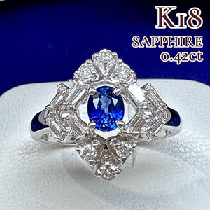 K18】サファイア 0.42ct リング 幾何学デザイン – ABABIL.gems