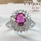 【美品】PT900 NO HEATルビー ダイヤモンド 1.288ct リング