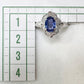 PT850 サファイア1.37ct バゲットダイヤモンド フラワーリング