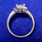 PT850 サファイア1.37ct バゲットダイヤモンド フラワーリング