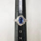 PT850 サファイア1.37ct バゲットダイヤモンド フラワーリング