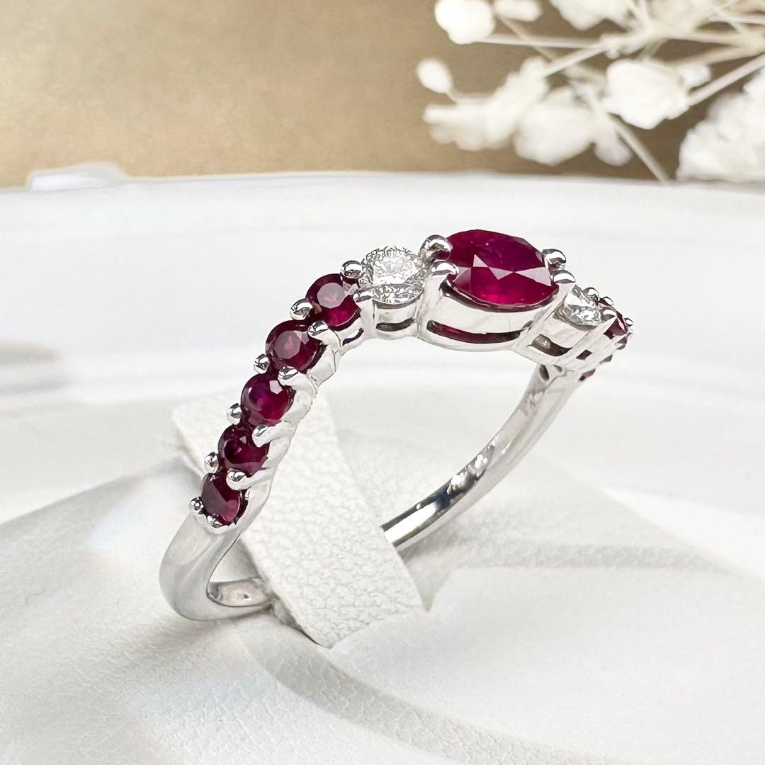 【K18】ルビー 0.4ct/0.43ct デザイン リング