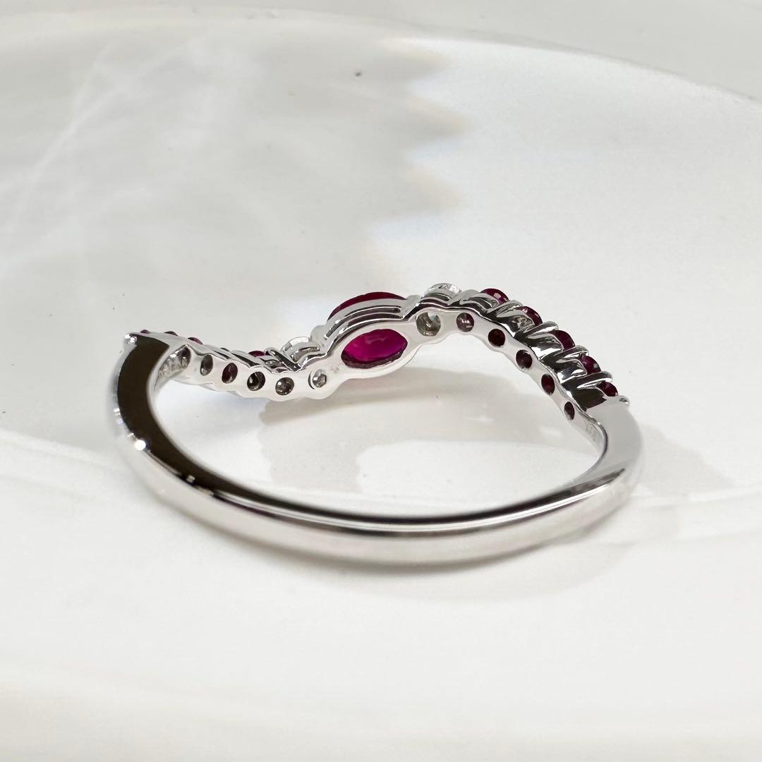 【K18】ルビー 0.4ct/0.43ct デザイン リング