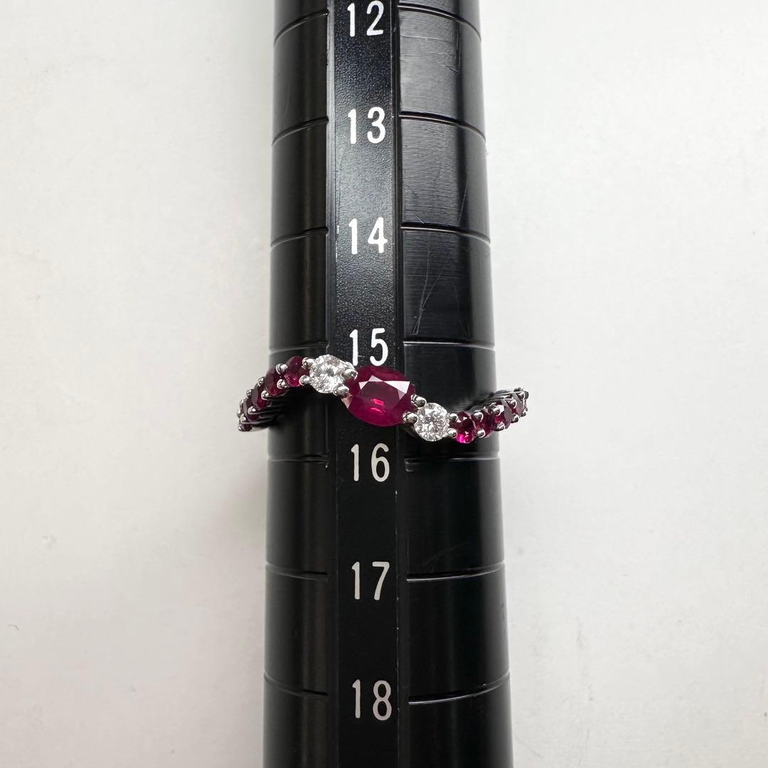 【K18】ルビー 0.4ct/0.43ct デザイン リング