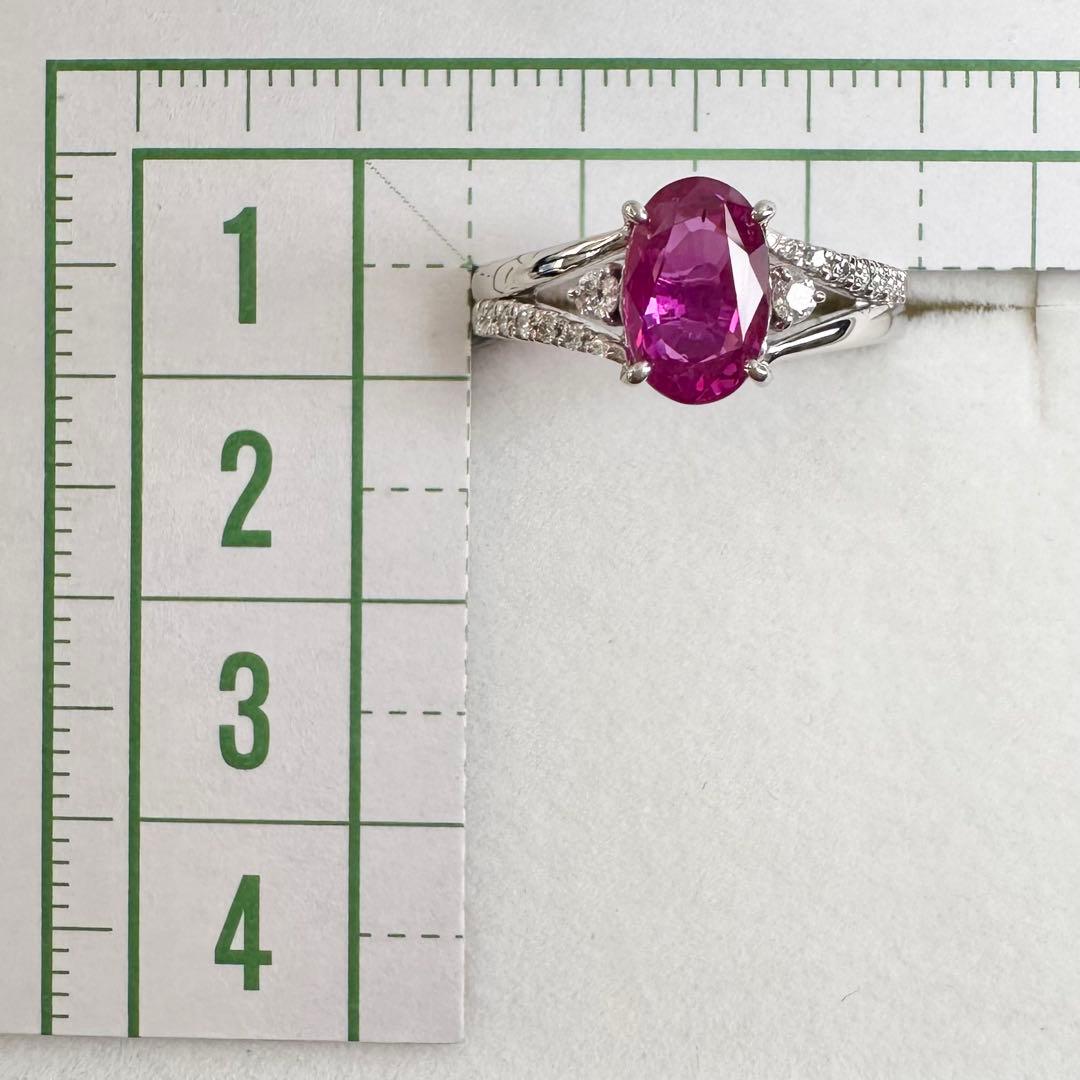 【美品】PT900 ルビー 1.682ct リング