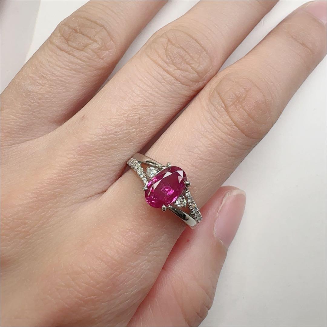 【美品】PT900 ルビー 1.682ct リング