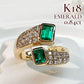 【K18】エメラルド 0.84ct ダイヤモンド リング