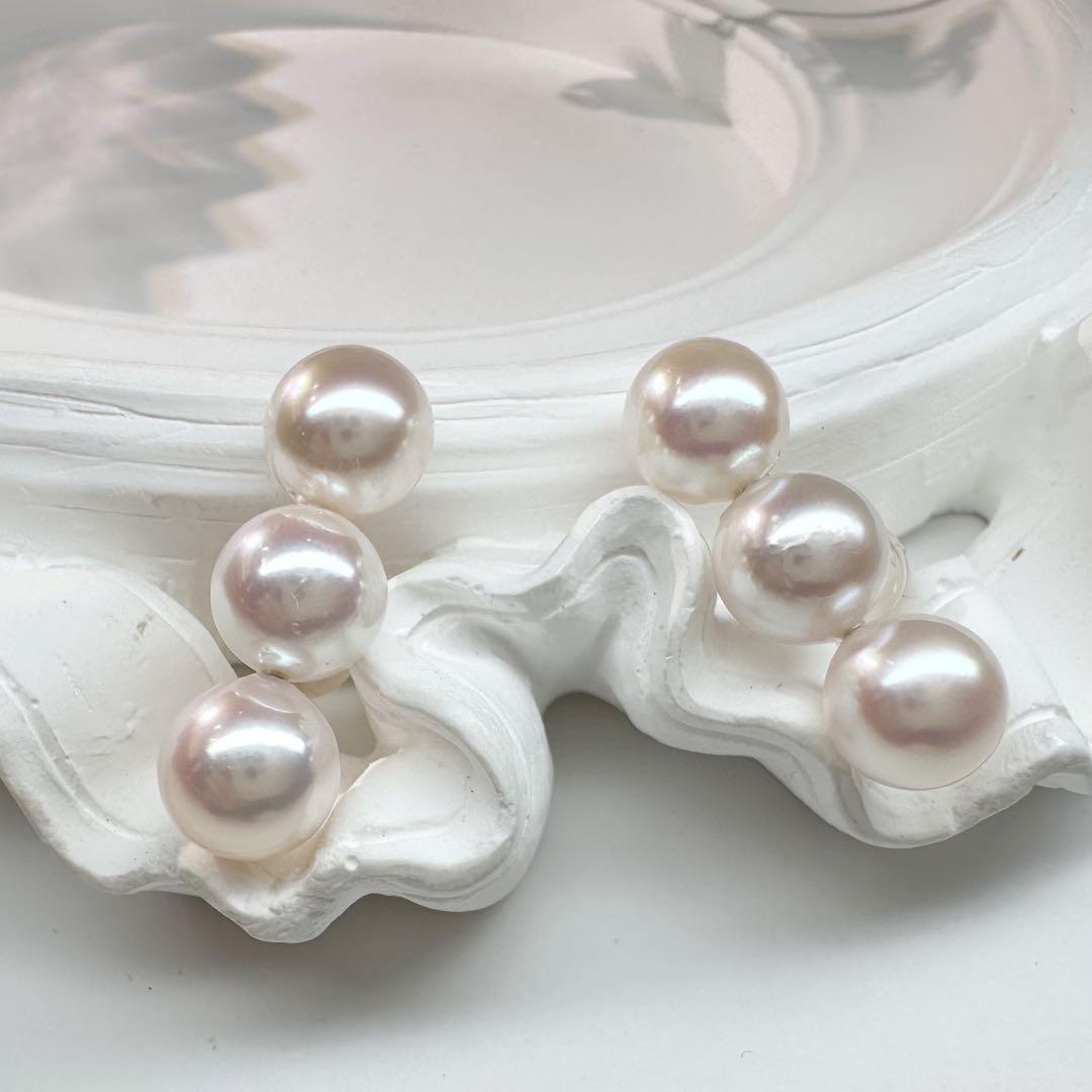 【K18】新品 アコヤパール 7.0mm ピアス 真珠