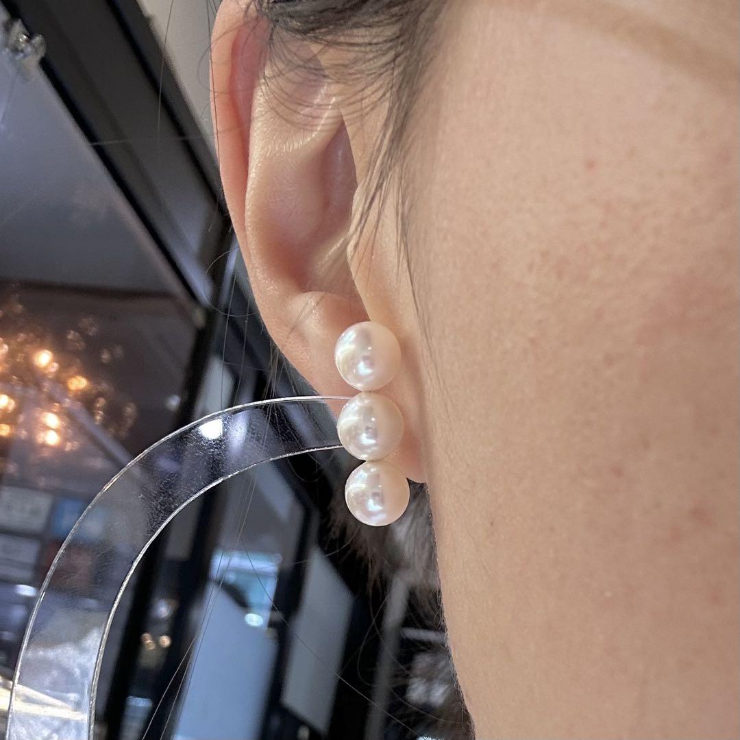 【K18】新品 アコヤパール 7.0mm ピアス 真珠