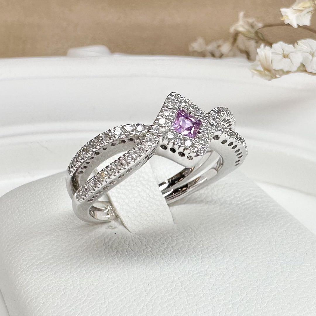 【K18】ピンクサファイア 0.19ct ダイヤモンド リング
