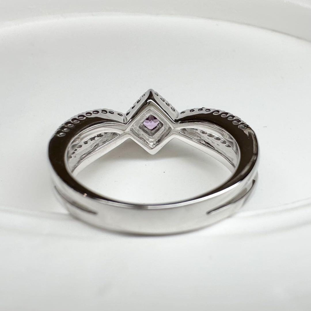 【K18】ピンクサファイア 0.19ct ダイヤモンド リング