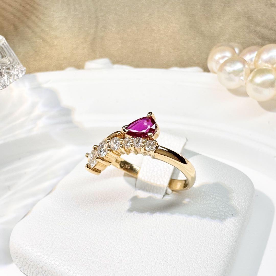 【K18】ルビー0.35ct ダイヤモンド　リング デザイン