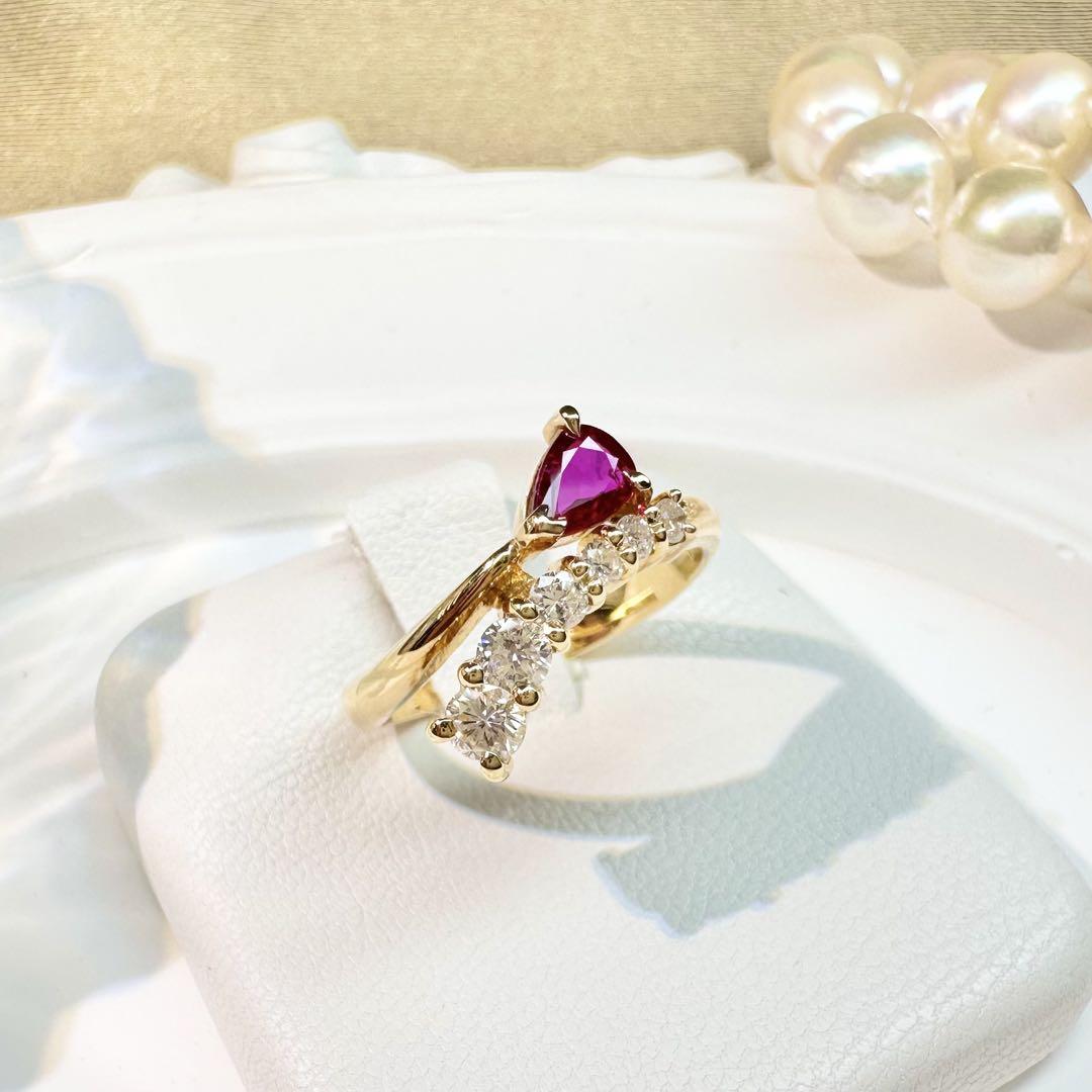 【K18】ルビー0.35ct ダイヤモンド　リング デザイン