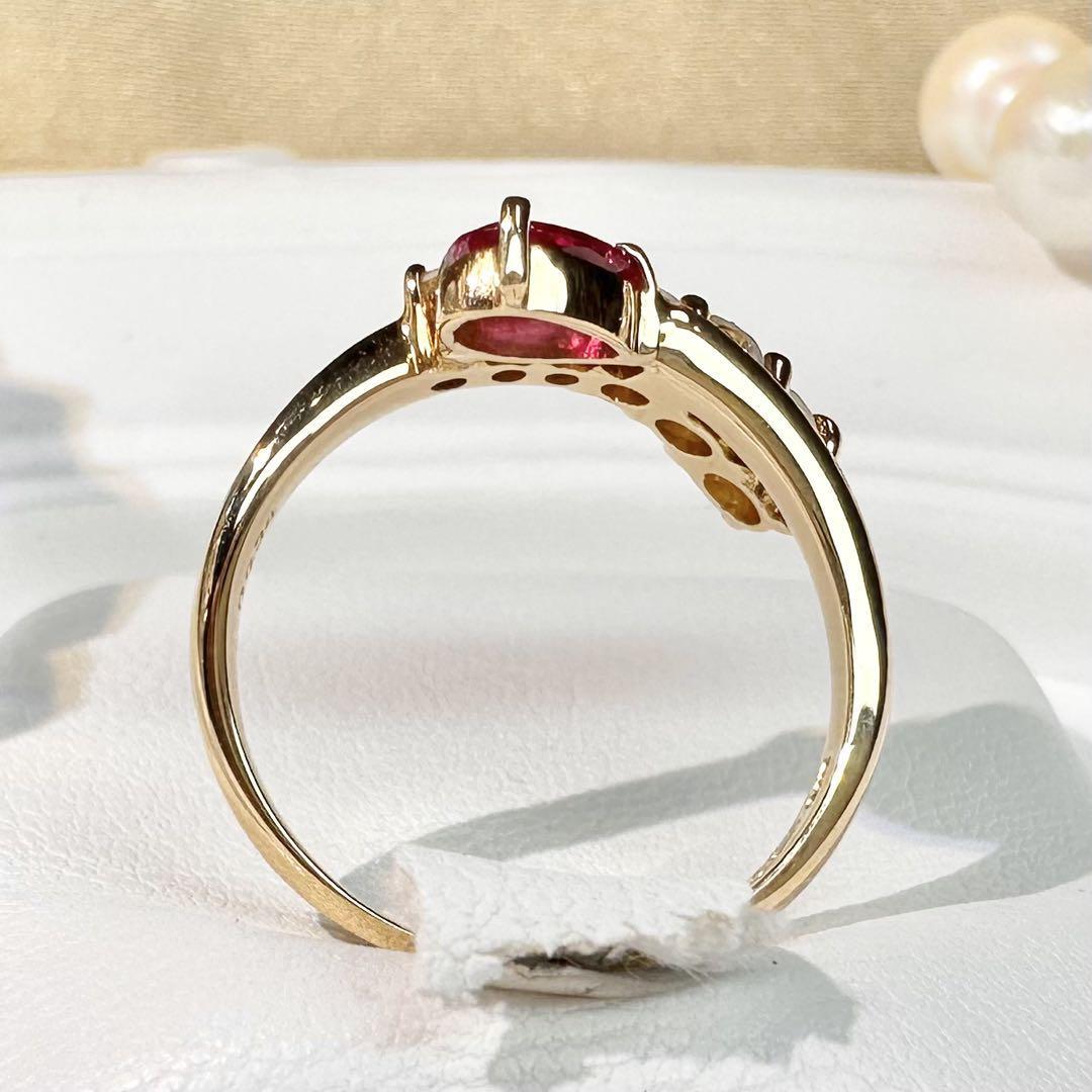 【K18】ルビー0.35ct ダイヤモンド　リング デザイン