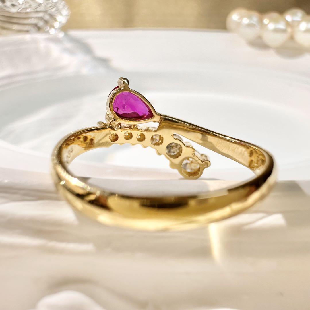 【K18】ルビー0.35ct ダイヤモンド　リング デザイン
