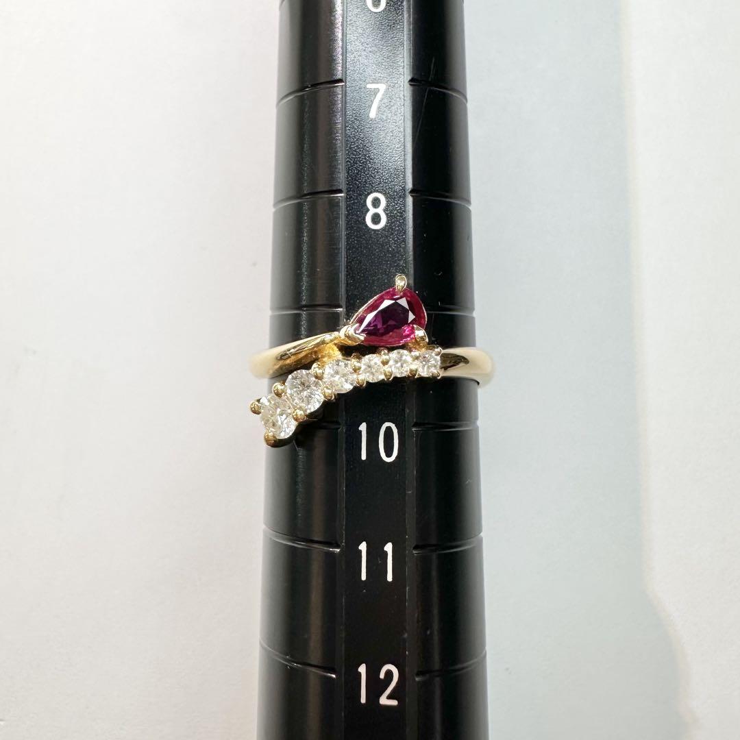 【K18】ルビー0.35ct ダイヤモンド　リング デザイン