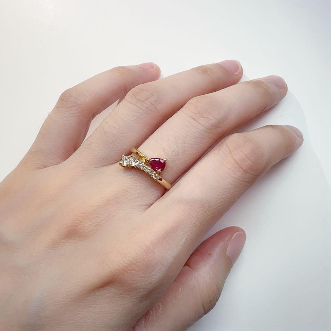 【K18】ルビー0.35ct ダイヤモンド　リング デザイン