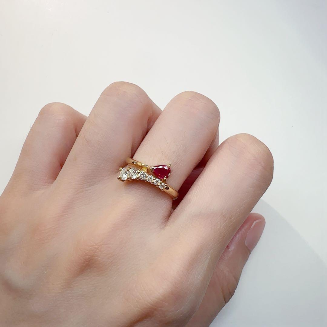 【K18】ルビー0.35ct ダイヤモンド　リング デザイン