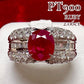 PT900 ルビー 2.06ct ダイヤモンド デザインリング 大粒