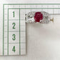 PT900 ルビー 2.06ct ダイヤモンド デザインリング 大粒