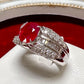 PT900 ルビー 2.06ct ダイヤモンド デザインリング 大粒