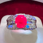 PT900 ルビー 2.06ct ダイヤモンド デザインリング 大粒