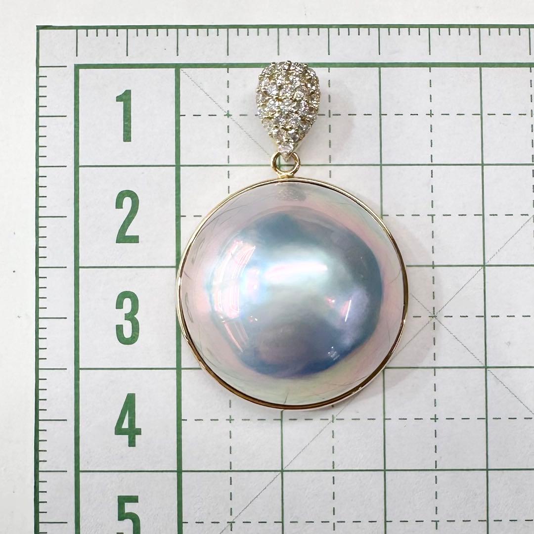 【美品】K18 馬貝パール 21.1mm ペンダント