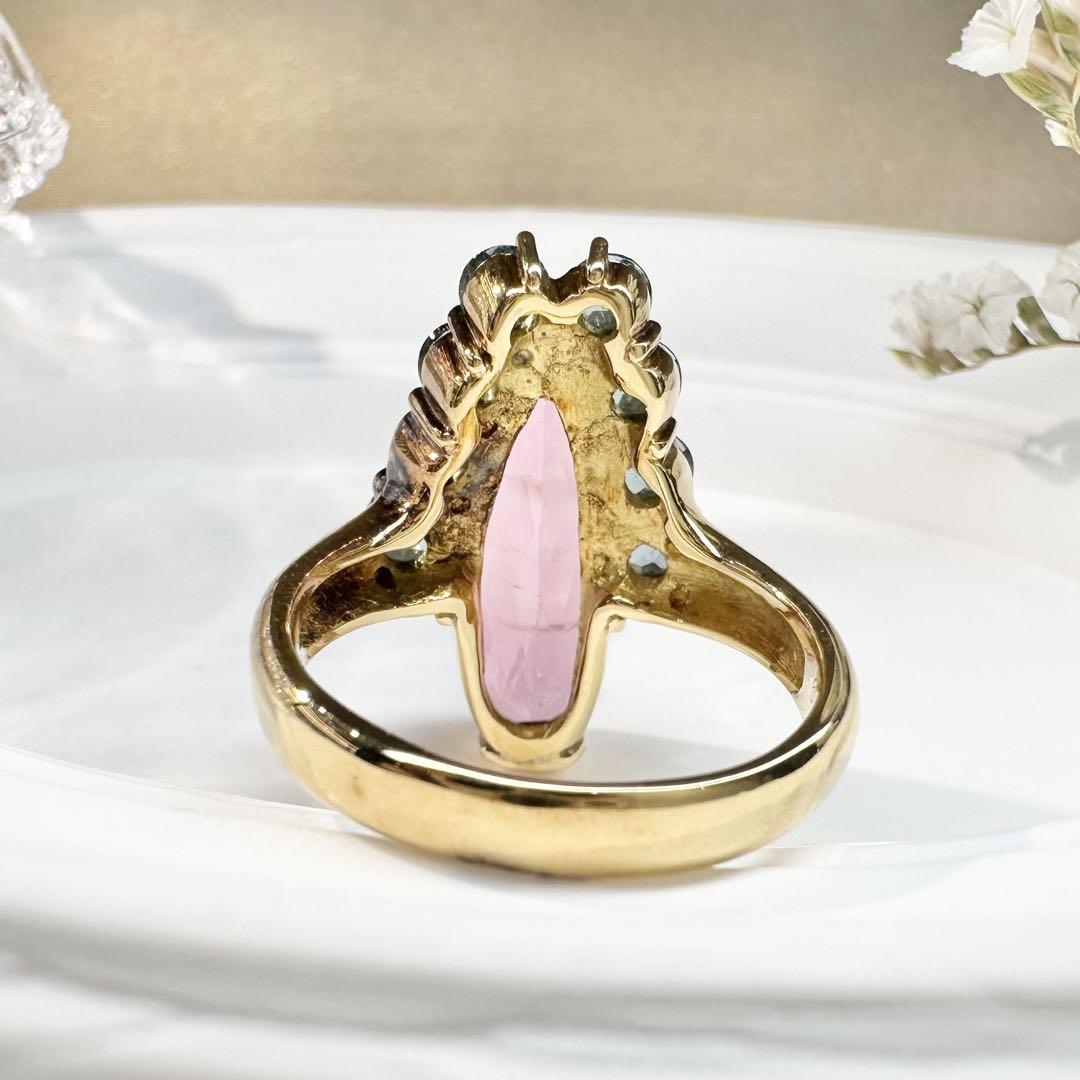 K18YG】トルマリン 6.30ct リング 個性派バイカラー デザイン – ABABIL