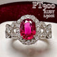 PT900 ルビー1.30ct ダイヤモンド 取り巻きリング