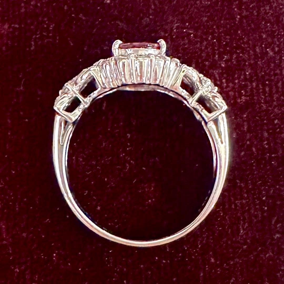 PT900 ルビー1.30ct ダイヤモンド 取り巻きリング