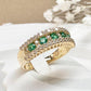 【K18】エメラルド 0.32ct ダイヤモンド リング