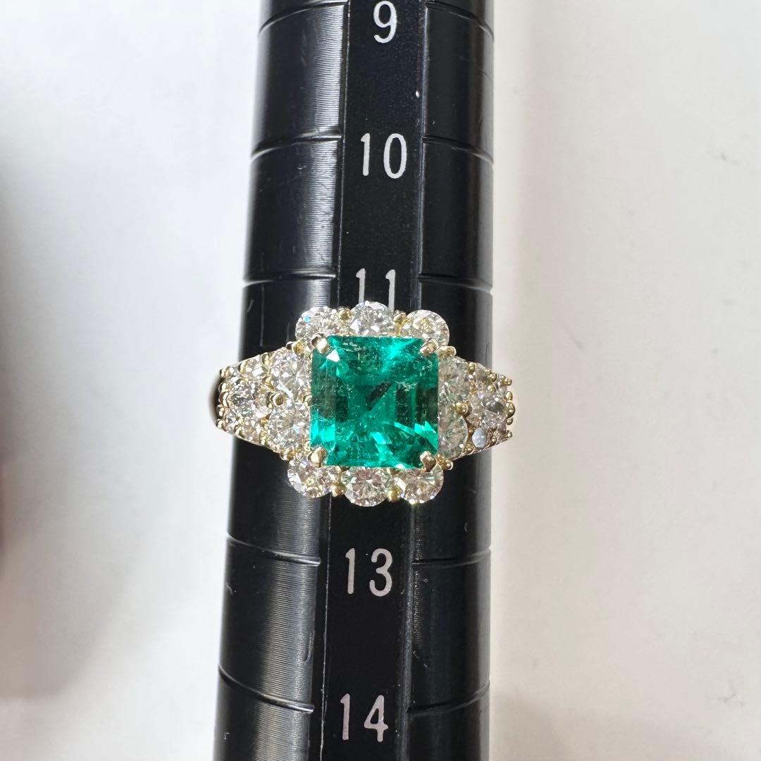 【K18】エメラルド 1.28ct リング