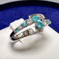 PT900 パライバトルマリン ダイヤモンド デザインリング 0.31ct