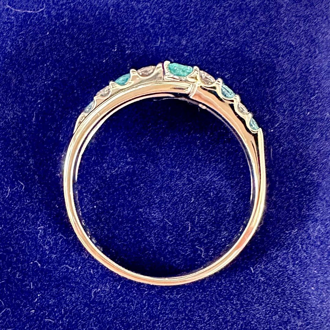PT900 パライバトルマリン ダイヤモンド デザインリング 0.31ct