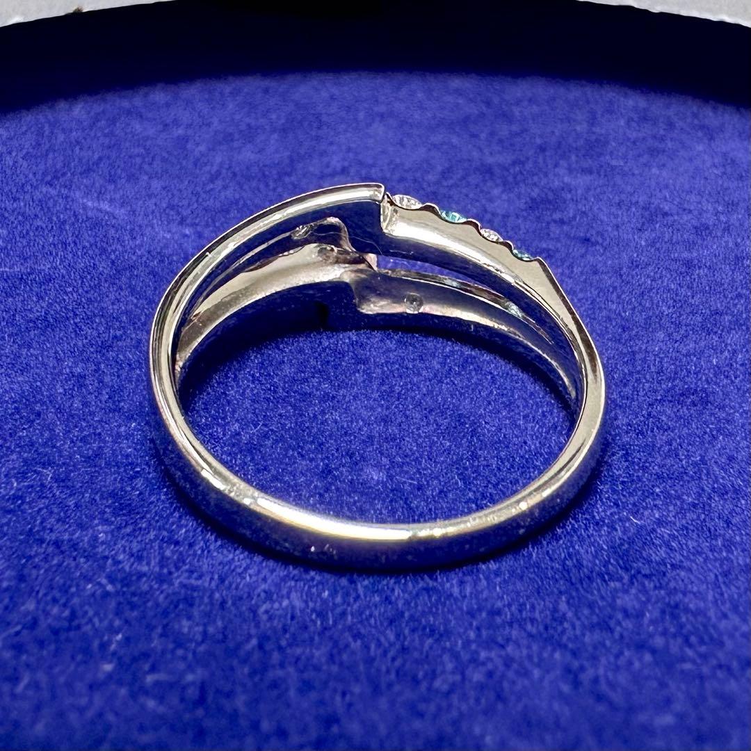 PT900 パライバトルマリン ダイヤモンド デザインリング 0.31ct