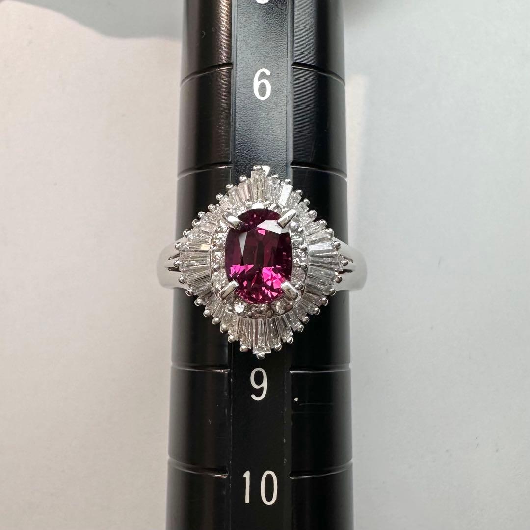 【美品】PT900 ルビー1.08ct リングダイヤモンド