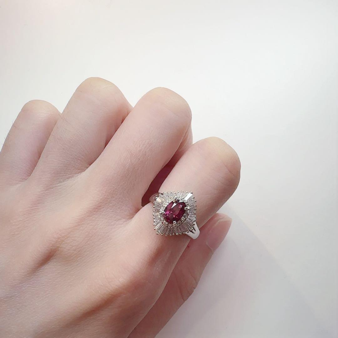 【美品】PT900 ルビー1.08ct リングダイヤモンド