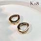 【K18】イエローゴールド フープピアス ペア シンプルデザイン