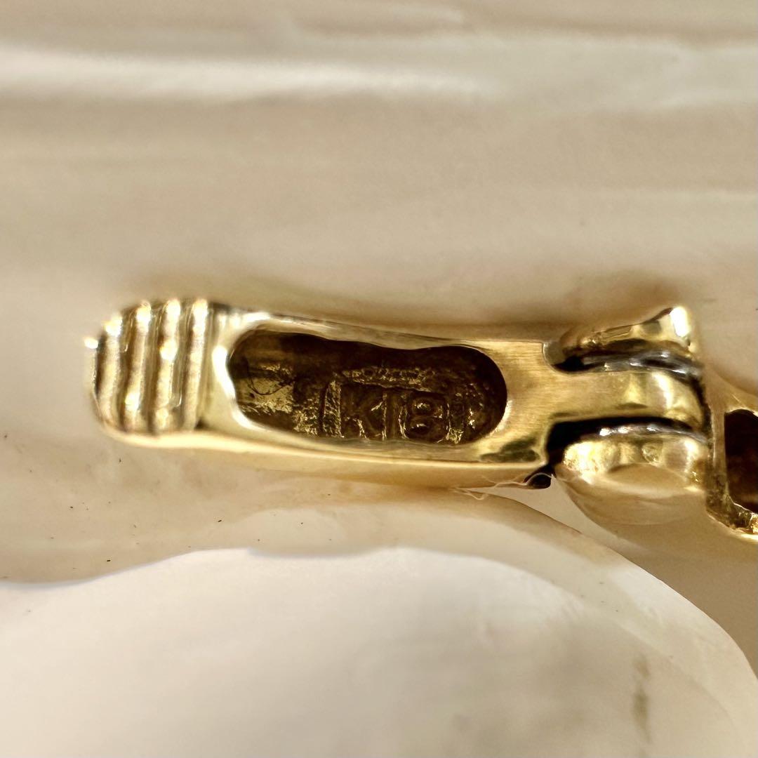 【K18】イエローゴールド フープピアス ペア シンプルデザイン