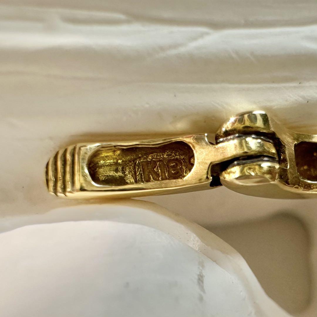 【K18】イエローゴールド フープピアス ペア シンプルデザイン